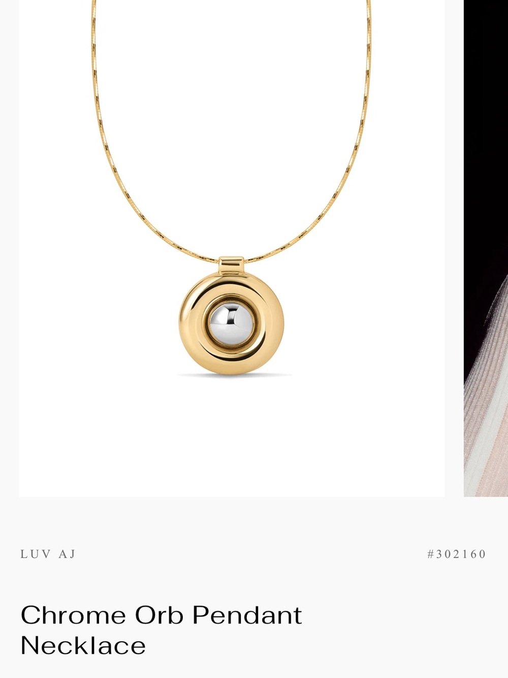 Luvaj Gold Tone Pendant Necklace with Spherical Accent